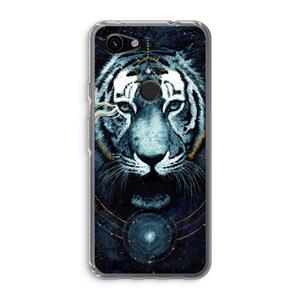 CaseCompany Darkness Tiger: Google Pixel 3a Transparant Hoesje