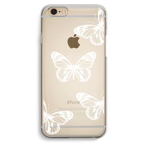 CaseCompany White butterfly: iPhone 6 / 6S Transparant Hoesje
