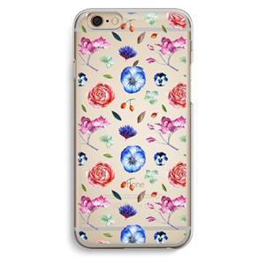 CaseCompany Bloemetjes: iPhone 6 / 6S Transparant Hoesje
