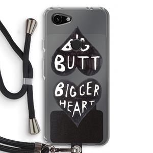 CaseCompany Big butt bigger heart: Pixel 3a Transparant Hoesje met koord