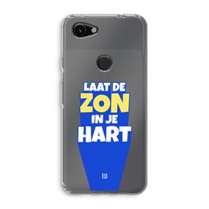 CaseCompany Laat de zon in je hart: Google Pixel 3a Transparant Hoesje
