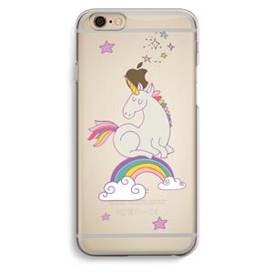 CaseCompany Regenboog eenhoorn: iPhone 6 / 6S Transparant Hoesje