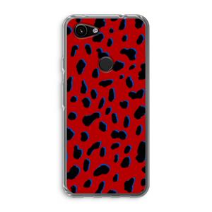 CaseCompany Red Leopard: Google Pixel 3a Transparant Hoesje