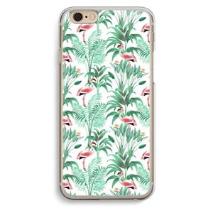 CaseCompany Flamingo bladeren: iPhone 6 / 6S Transparant Hoesje