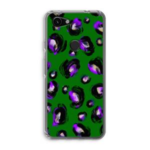 CaseCompany Green Cheetah: Google Pixel 3a Transparant Hoesje