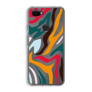 CaseCompany Colored Zebra: Google Pixel 3a Transparant Hoesje