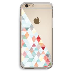 CaseCompany Gekleurde driehoekjes pastel: iPhone 6 / 6S Transparant Hoesje