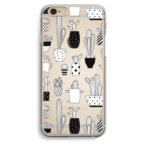 CaseCompany Cactusmotief: iPhone 6 / 6S Transparant Hoesje