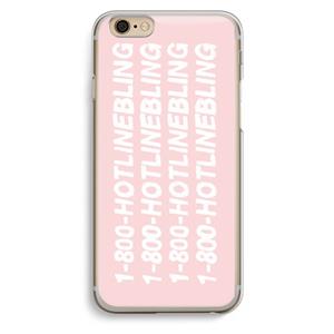 CaseCompany Hotline bling pink: iPhone 6 / 6S Transparant Hoesje