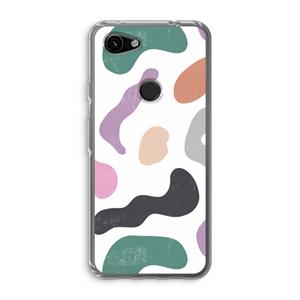 CaseCompany Memphis Shapes: Google Pixel 3a Transparant Hoesje