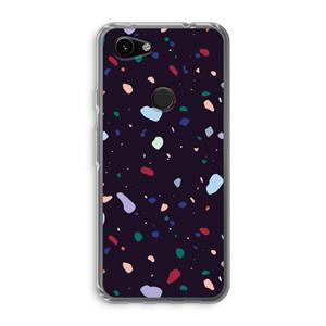 CaseCompany Dark Rounded Terrazzo: Google Pixel 3a Transparant Hoesje