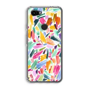 CaseCompany Watercolor Brushstrokes: Google Pixel 3a Transparant Hoesje