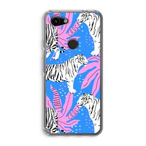 CaseCompany Tijger: Google Pixel 3a Transparant Hoesje