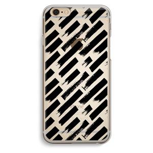 CaseCompany Zwarte vegen: iPhone 6 / 6S Transparant Hoesje