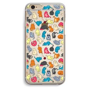 CaseCompany Kleurrijke katten: iPhone 6 / 6S Transparant Hoesje