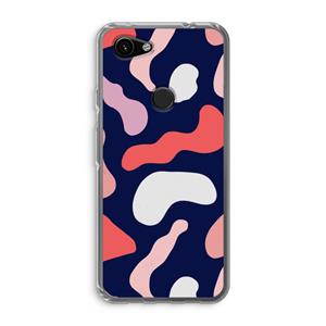 CaseCompany Memphis Shapes Pink: Google Pixel 3a Transparant Hoesje