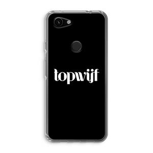 CaseCompany Topwijf Zwart: Google Pixel 3a Transparant Hoesje