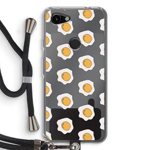 CaseCompany Bacon to my eggs #1: Pixel 3a Transparant Hoesje met koord
