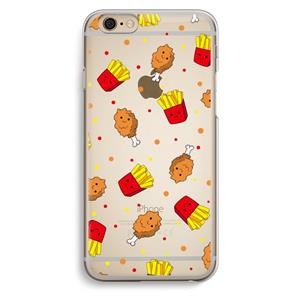 CaseCompany Chicken 'n Fries: iPhone 6 / 6S Transparant Hoesje