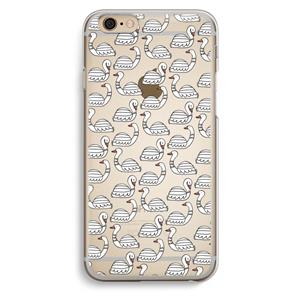 CaseCompany Zwanen: iPhone 6 / 6S Transparant Hoesje