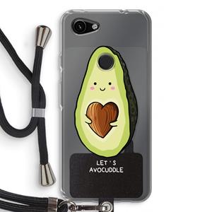 CaseCompany Avocuddle: Pixel 3a Transparant Hoesje met koord