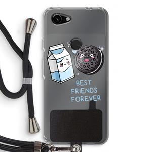 CaseCompany Best Friend Forever: Pixel 3a Transparant Hoesje met koord