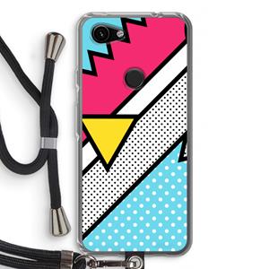 CaseCompany Pop Art #3: Pixel 3a Transparant Hoesje met koord
