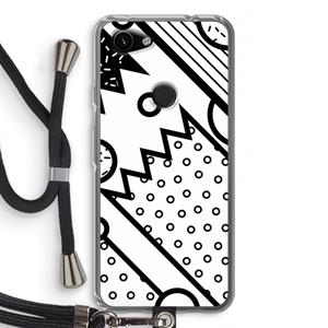 CaseCompany Pop Art #4: Pixel 3a Transparant Hoesje met koord
