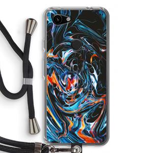 CaseCompany Black Unicorn: Pixel 3a Transparant Hoesje met koord
