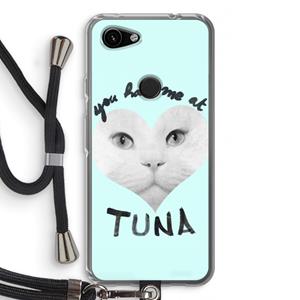 CaseCompany You had me at tuna: Pixel 3a Transparant Hoesje met koord