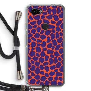 CaseCompany Purple Giraffe: Pixel 3a Transparant Hoesje met koord