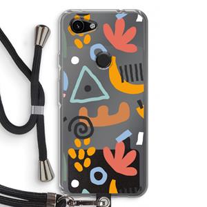 CaseCompany Abstract: Pixel 3a Transparant Hoesje met koord