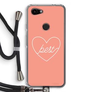 CaseCompany Best heart: Pixel 3a Transparant Hoesje met koord