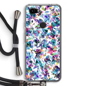 CaseCompany Hibiscus Flowers: Pixel 3a Transparant Hoesje met koord
