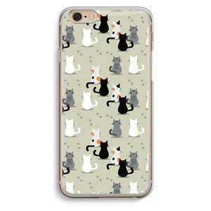 CaseCompany Katten: iPhone 6 / 6S Transparant Hoesje