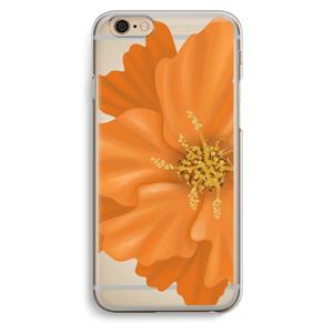 CaseCompany Orange Ellila flower: iPhone 6 / 6S Transparant Hoesje