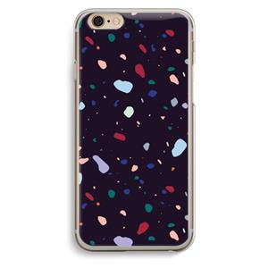 CaseCompany Dark Rounded Terrazzo: iPhone 6 / 6S Transparant Hoesje