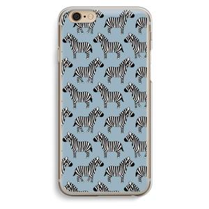 CaseCompany Zebra: iPhone 6 / 6S Transparant Hoesje