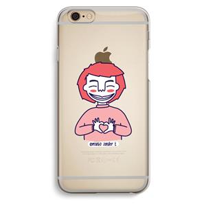 CaseCompany Hartje: iPhone 6 / 6S Transparant Hoesje