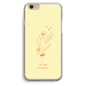 CaseCompany No rain no flowers: iPhone 6 / 6S Transparant Hoesje