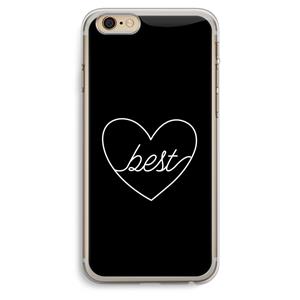 CaseCompany Best heart black: iPhone 6 Plus / 6S Plus Transparant Hoesje