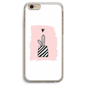 CaseCompany Zwart-wit cactus: iPhone 6 Plus / 6S Plus Transparant Hoesje