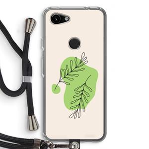 CaseCompany Beleaf in you: Pixel 3a Transparant Hoesje met koord