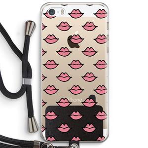 CaseCompany Lipjes: iPhone 5 / 5S / SE Transparant Hoesje met koord