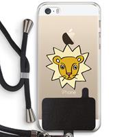 CaseCompany Kleine leeuw: iPhone 5 / 5S / SE Transparant Hoesje met koord