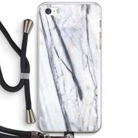 CaseCompany Gestreepte marmer: iPhone 5 / 5S / SE Transparant Hoesje met koord