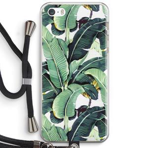 CaseCompany Bananenbladeren: iPhone 5 / 5S / SE Transparant Hoesje met koord