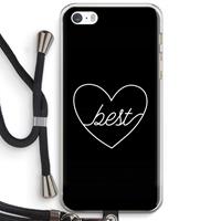 CaseCompany Best heart black: iPhone 5 / 5S / SE Transparant Hoesje met koord
