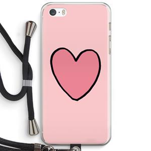 CaseCompany Hartje: iPhone 5 / 5S / SE Transparant Hoesje met koord