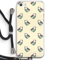 CaseCompany Vogeltjes: iPhone 5 / 5S / SE Transparant Hoesje met koord